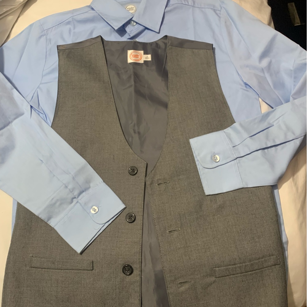 Wonder nation set dress shirts and vest kids 12